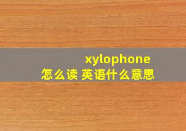 xylophone怎么读 英语什么意思